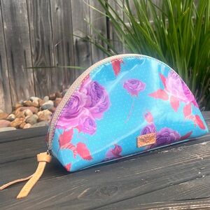 Consuela Blue and Purple Floral Cosmetic Bag Large